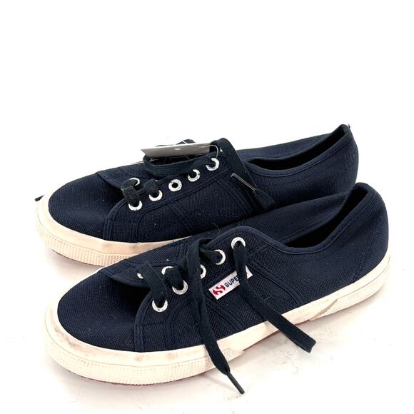 SUPERGA 2750 Cotu Classic Sneaker 7 37 NWT S000010 Navy Blue Walking Canvas - Picture 1 of 5